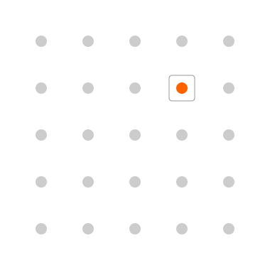 picture with grey dots and 1 orange dot which is stroked