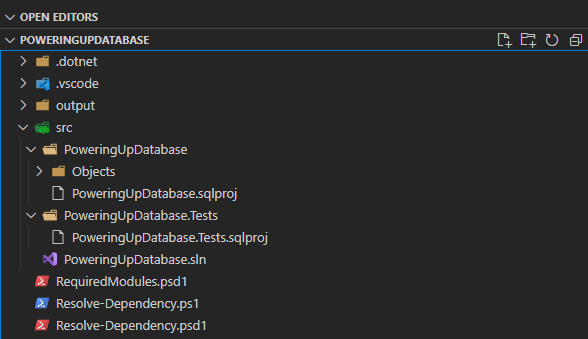 Test database project added in the src folder