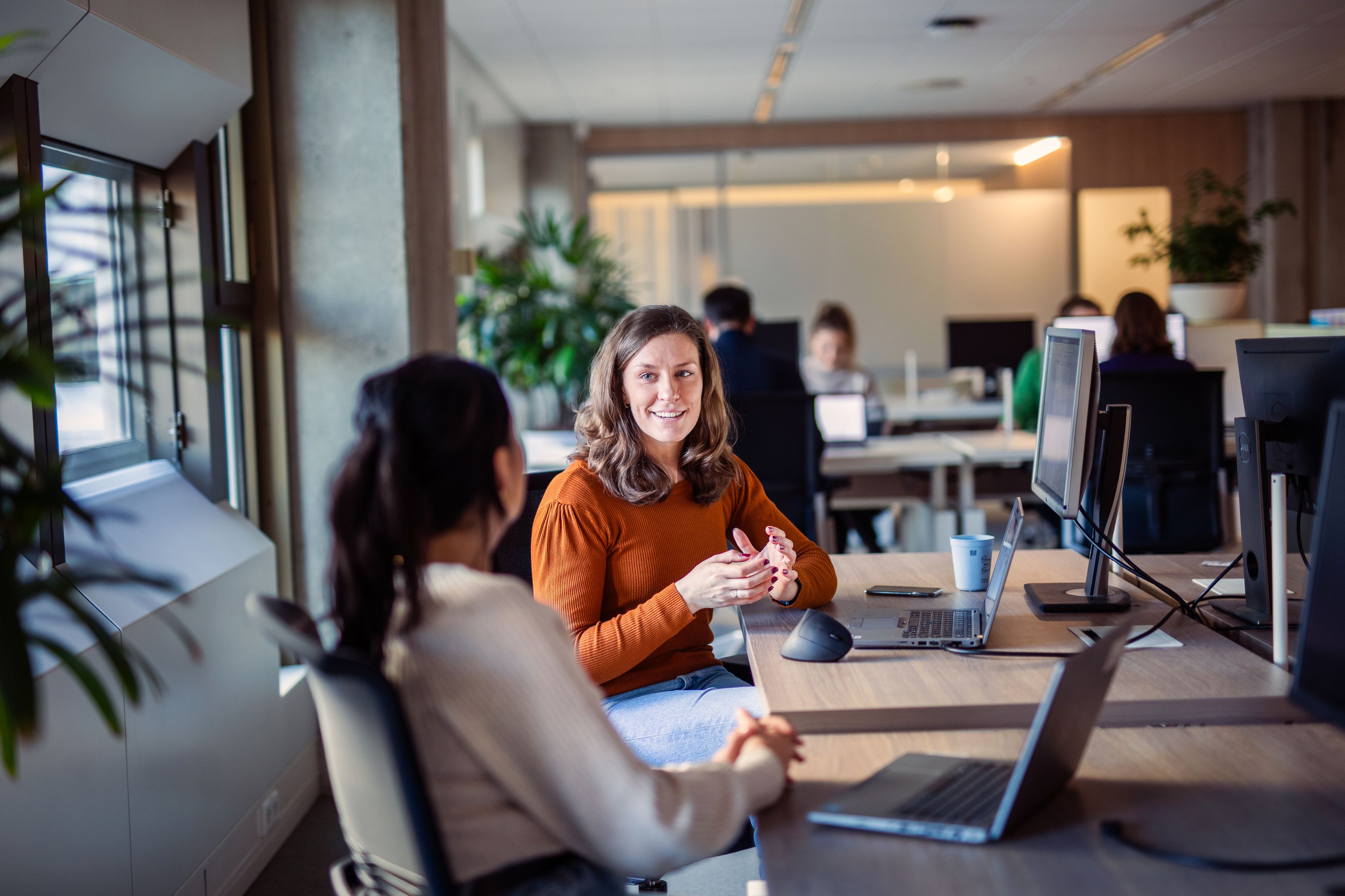 Danielle at her workplace
