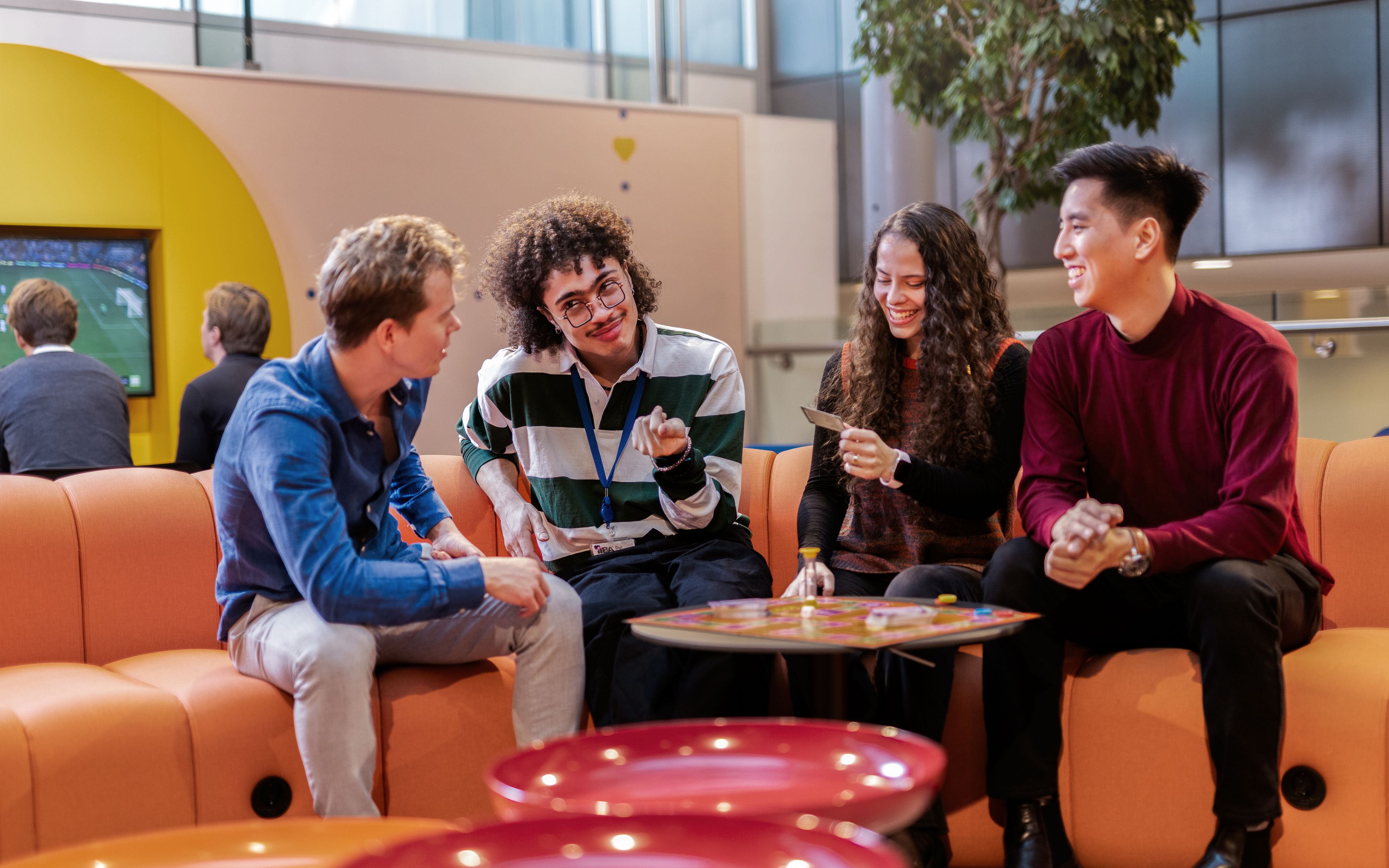 starters playing a game at the office