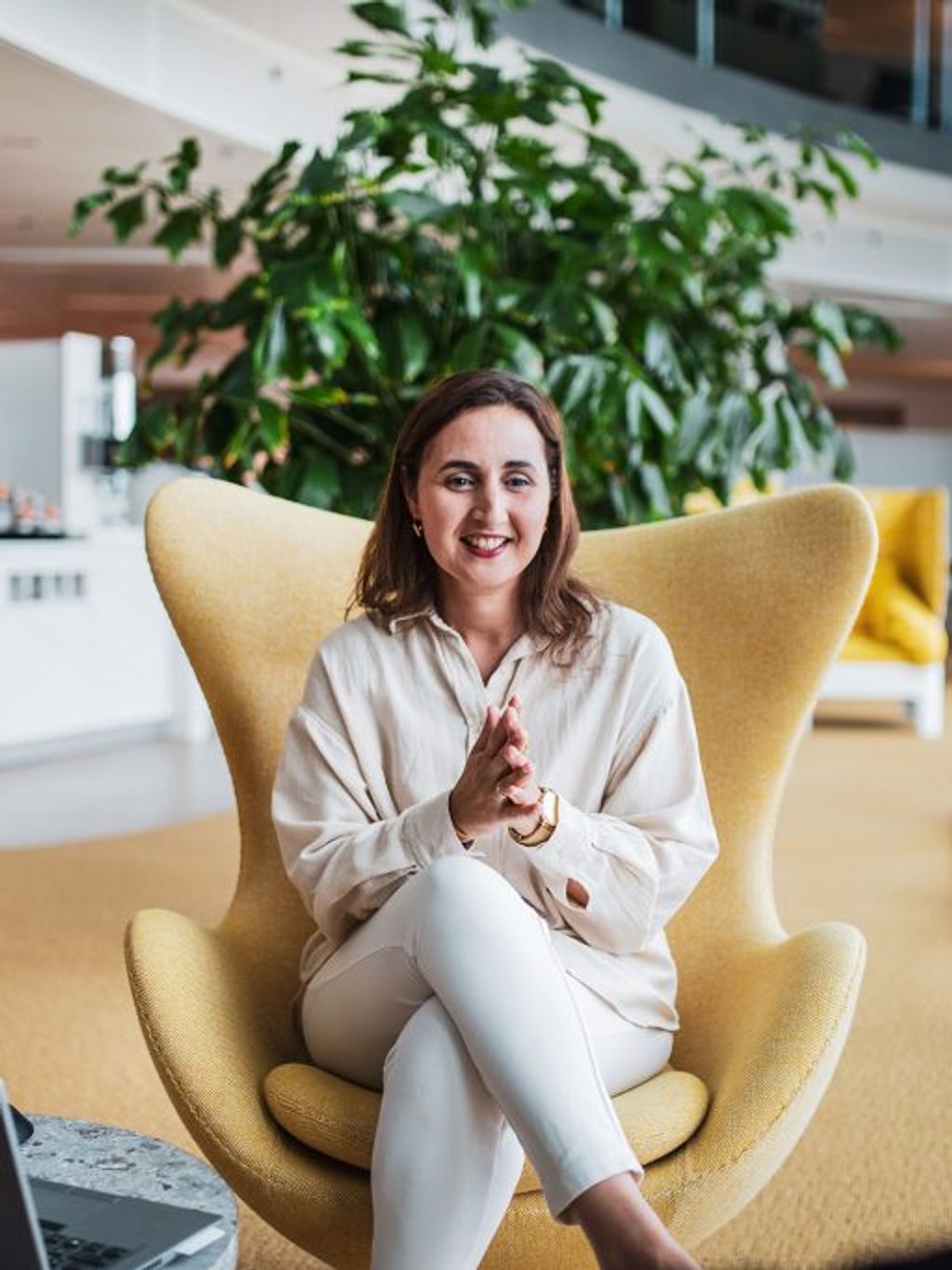 Siham in gesprek met collega