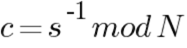 c=s-1 mod N