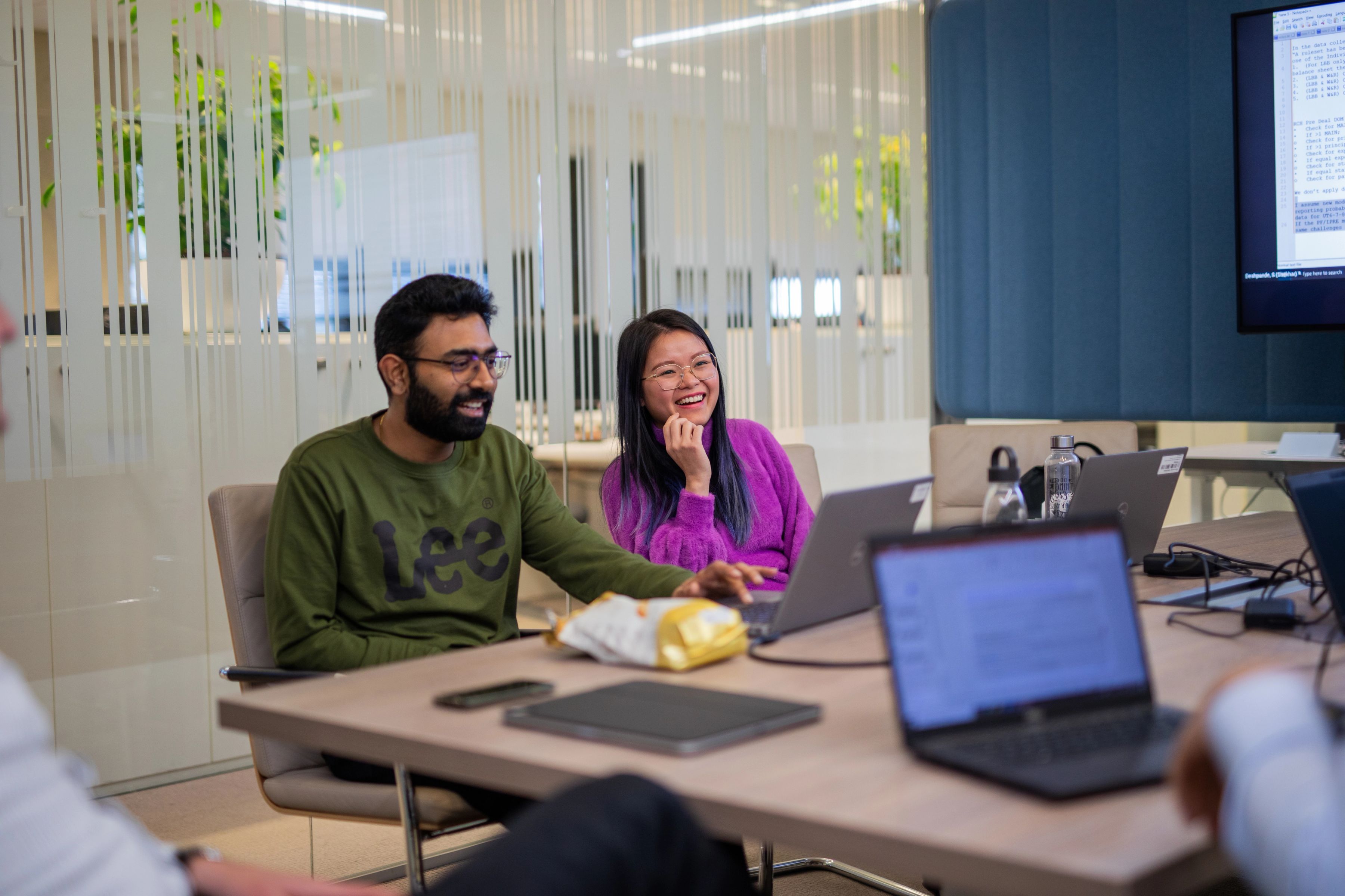 Two colleagues working together