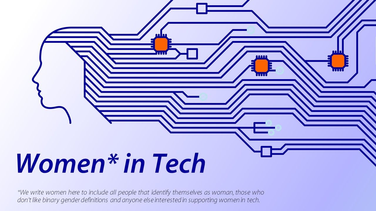 Women* in Tech logo and description