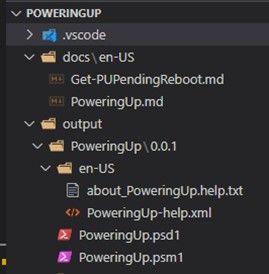 Figure 5: Markdown and external help files generated by New-ExternalHelp and New-MarkdownHelp.