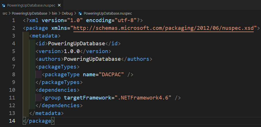 Figure 6: Manifest file inside .nupkg