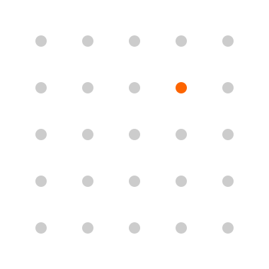 picture with grey dots and 1 orange dot