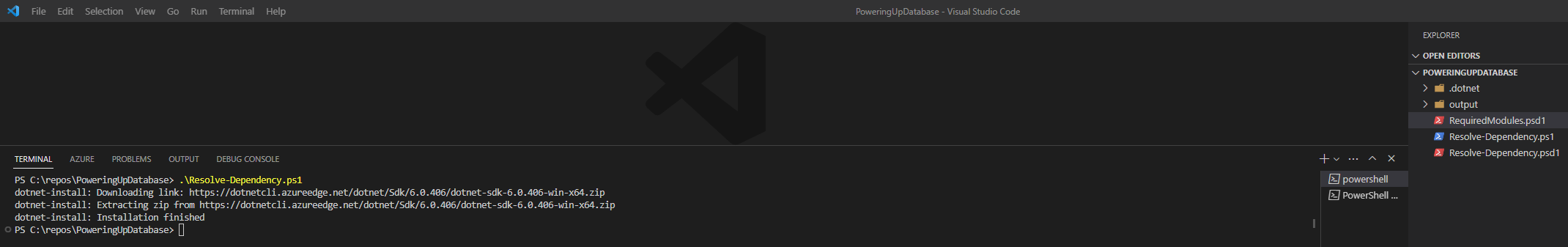 .NET SDK installation from Resolve-Dependency.ps1 script