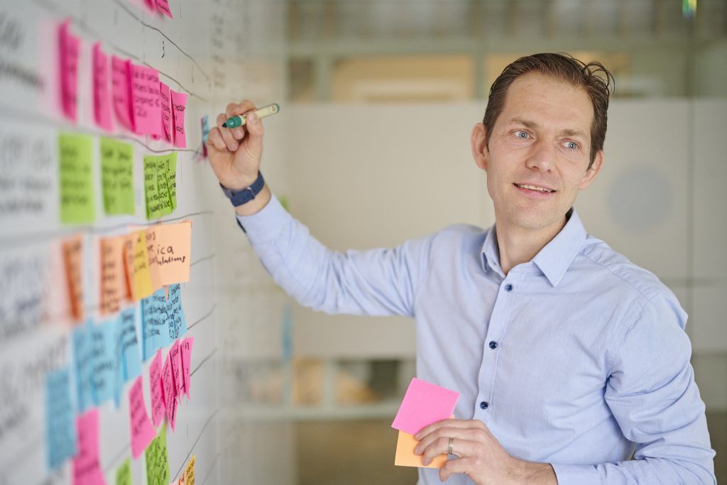 Martin bij scrumboard