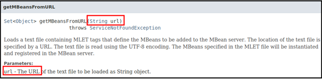Figure 13. getMBeansFromURL method specification.