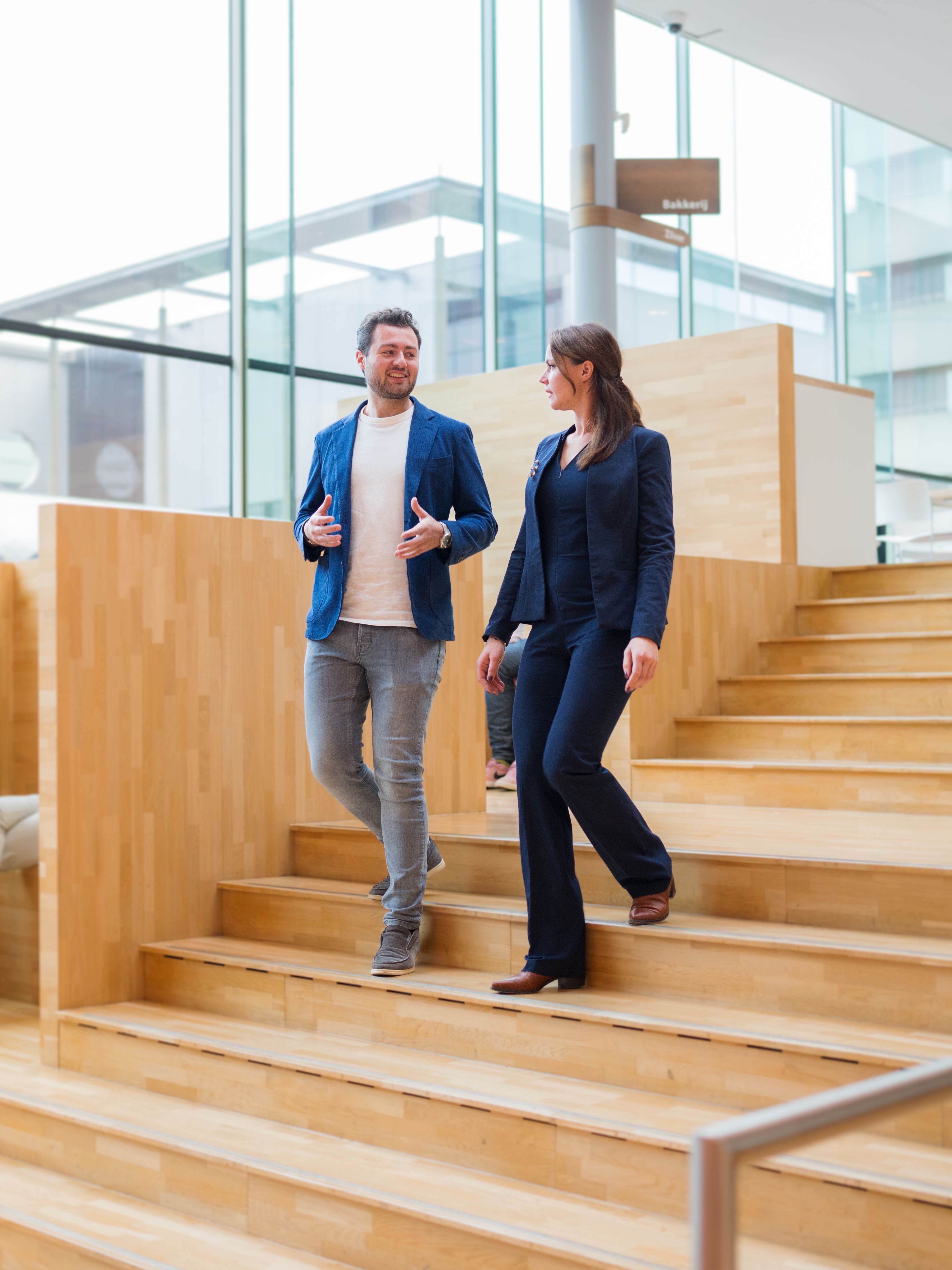 colleagues on a stairs