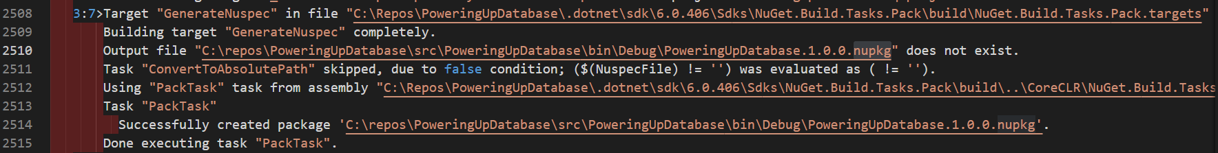 Figure 8: Packaging task in build.log