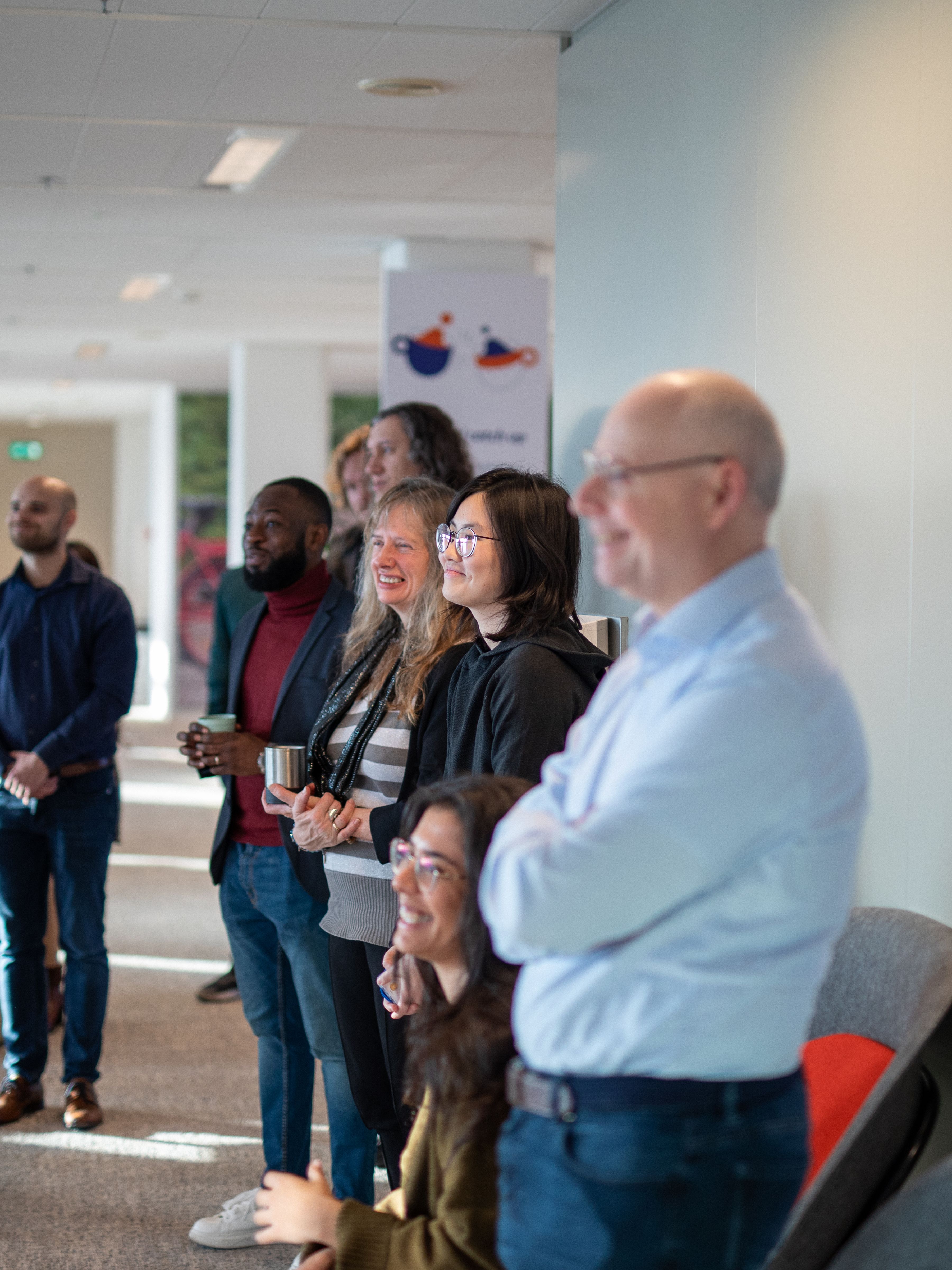 Collega's tijdens stand up