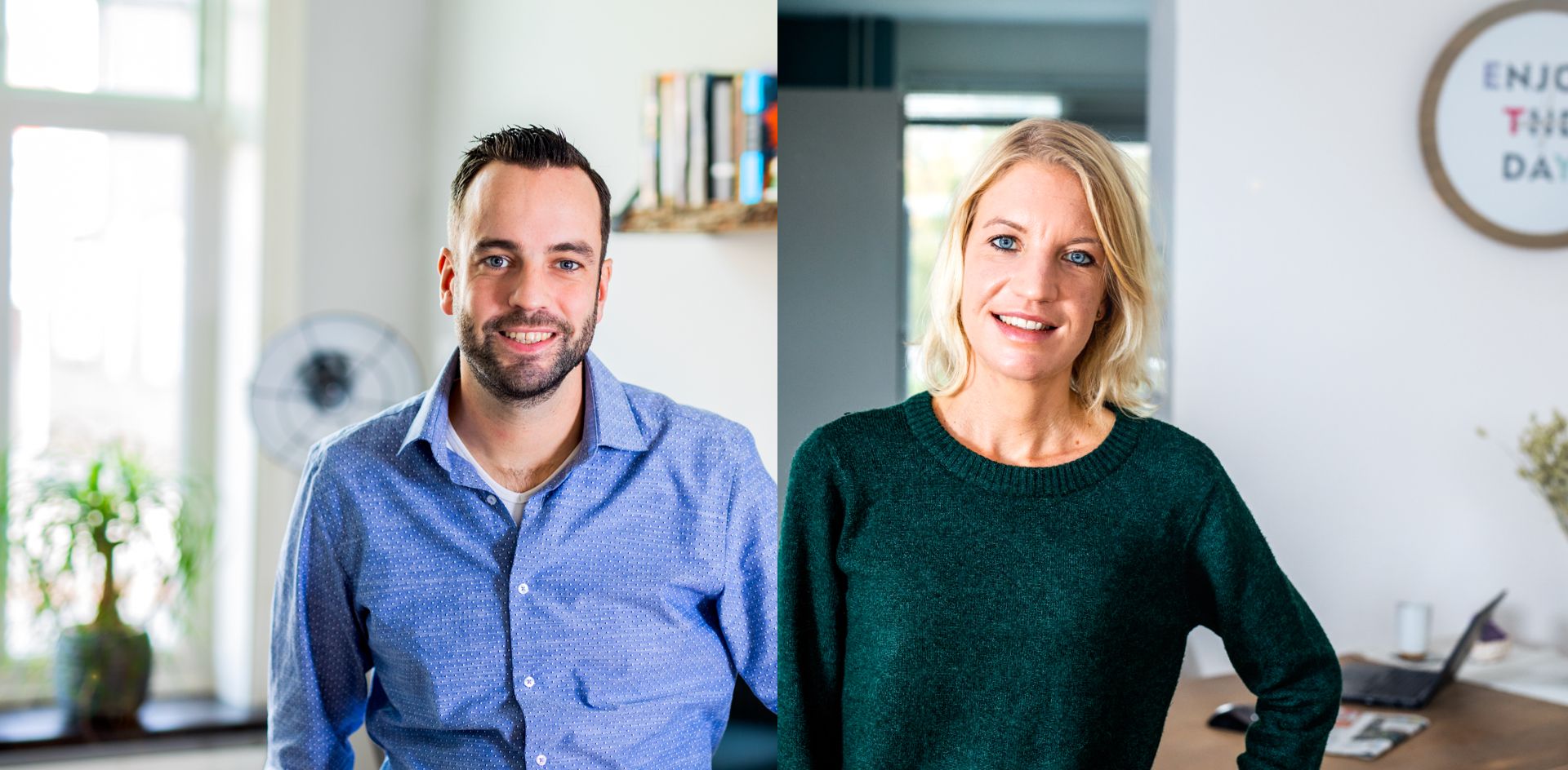 Marieke en Maurits staan naast elkaar