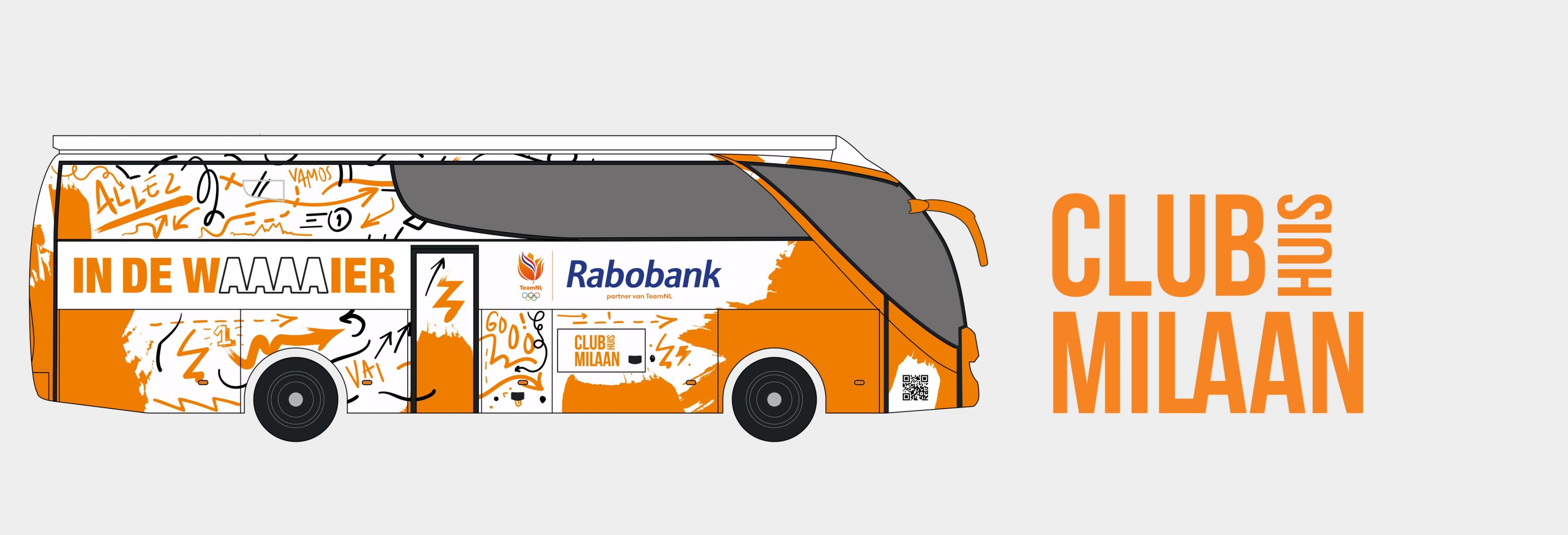 Clubhuis bus van Rabobank