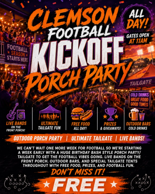 Clemson Football Kickoff Porch Party