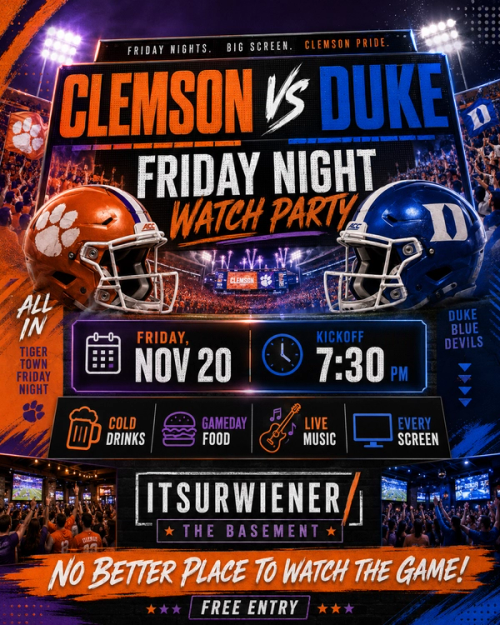 Clemson vs Duke Friday Night Watch Party