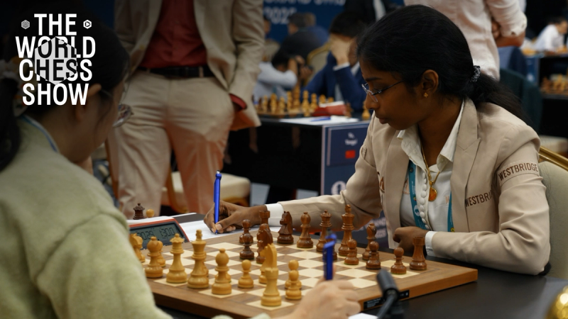 GM Vaishali Praggnanandhaa at the 2025 FIDE Grand Swiss. Photo: World Chess.