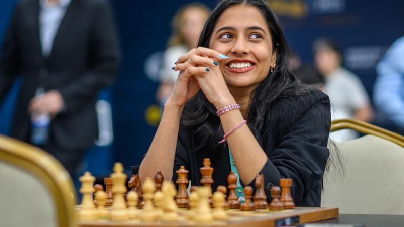 Divya Deshmukh is part of the Indian cohort at the FIDE Candidates. Photo: Michal Walusza/FIDE.