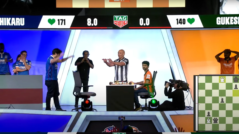 The crowd went wild—and so did the chess fraternity. Photo: Chessbase India/YouTube.