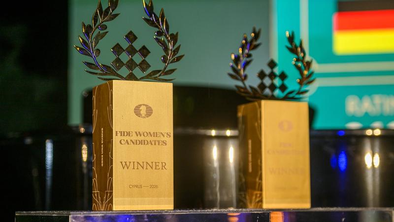 The 2026 Candidates trophies.