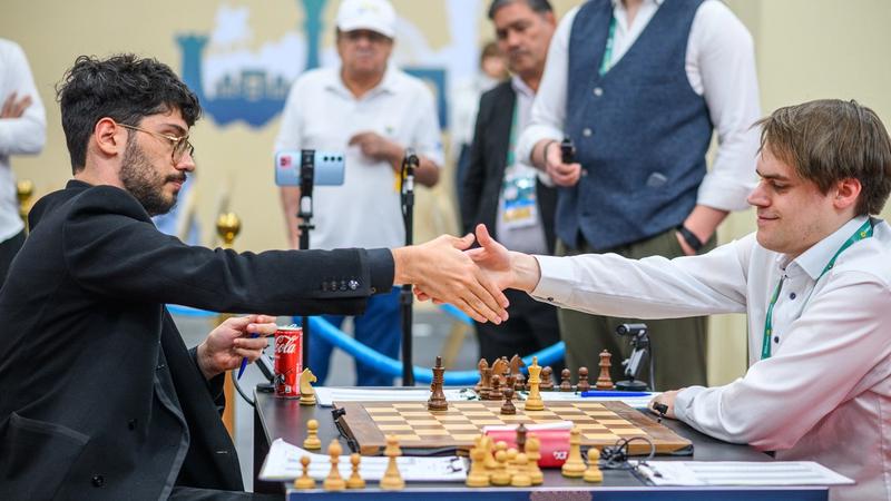 Bluebaum got a draw against GM Alireza Firouzja in the final round to secure second-place. Photo: Michal Walusza/FIDE.