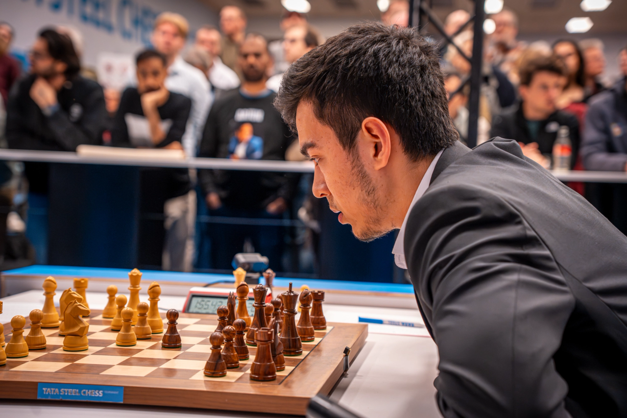 Abdusattorov gọi chiến thắng tại Tata là "giấc mơ thành hiện thực." Ảnh: Sophie Malefason/Tata Steel Chess.