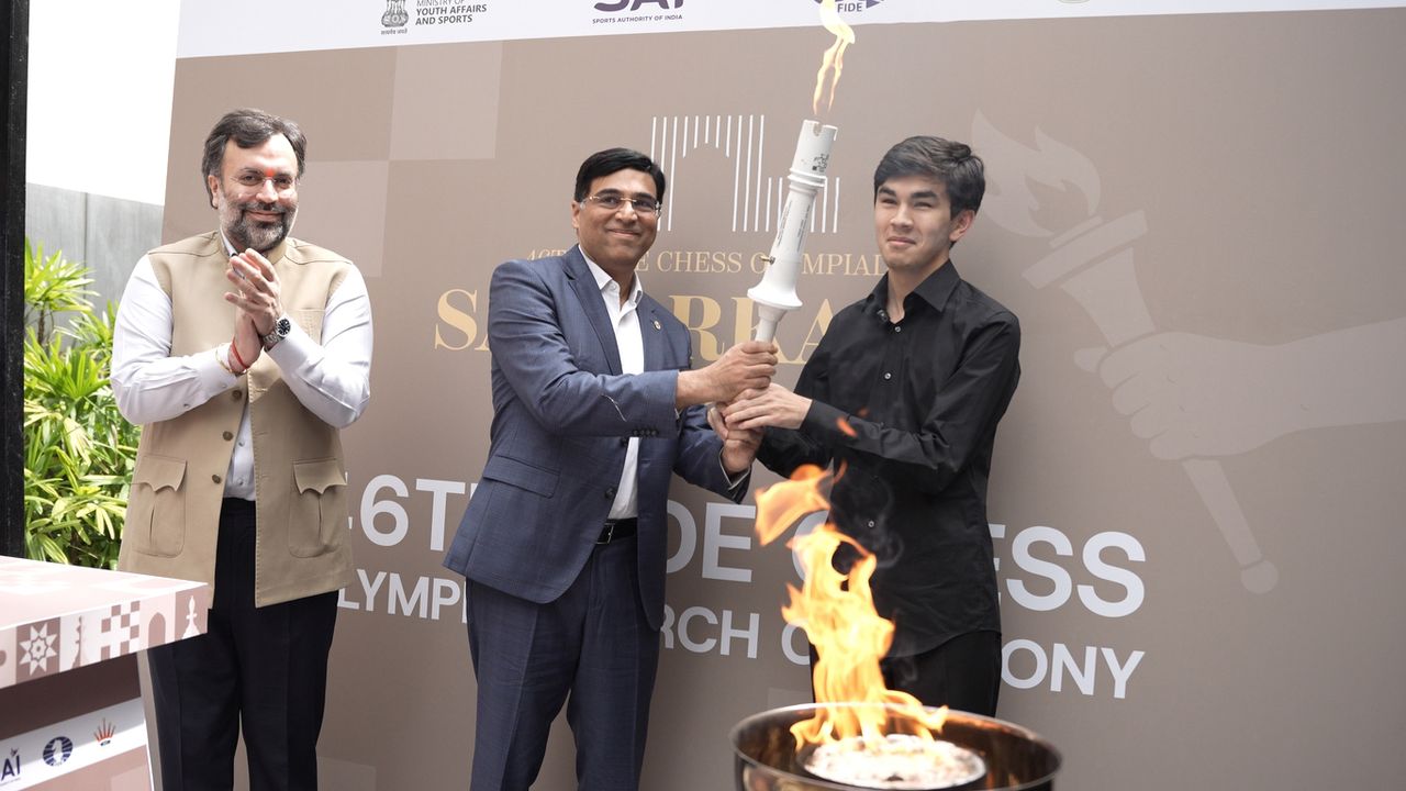 Thumbnail for article: How Symbolic: Sindarov Takes Olympiad Torch Home From India To Uzbekistan