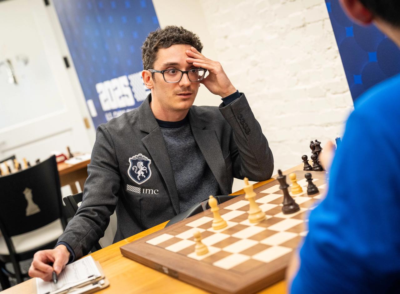 GM Fabiano Caruana is leading the U.S. Champs in Saint Louis.