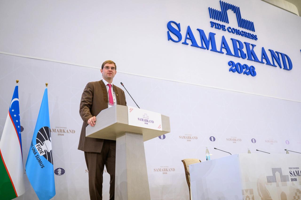 Turlov making his final speech in Samarkand.