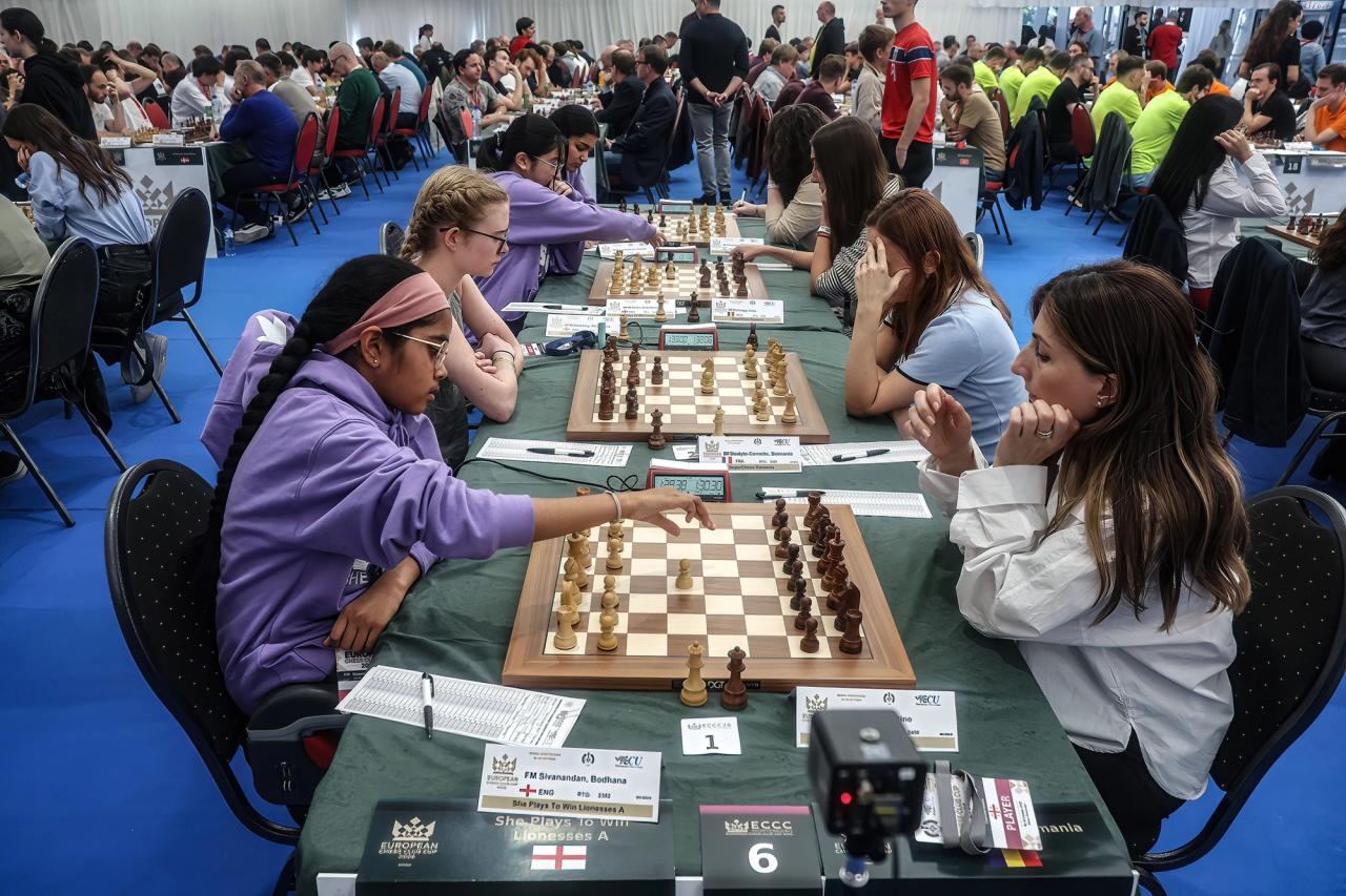 Round 4 of the European Club Cup in Budva. Photo: Mark Livshitz/European Chess Union.