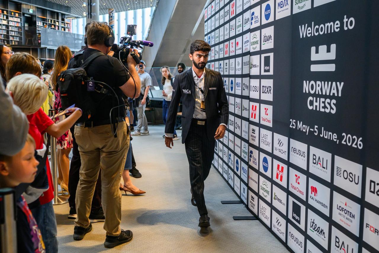 Gukesh hittade inte den form han ville ha på Norway Chess. Foto: Michal Walusza/Norway Chess.