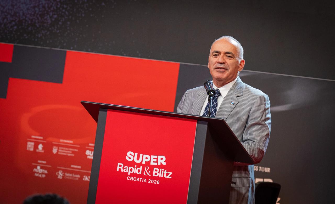 Kasparov 成为焦点。图片来源:Lennart Ootes/Grand Chess Tour。