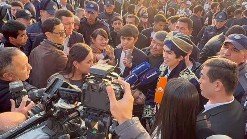 Sindarov was mobbed when he flew back to Ukbekistan.