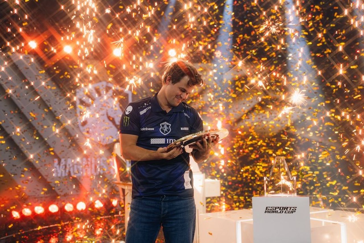 Magnus Carlsen ganó la primera Copa Mundial de Esports en agosto de 2025. Foto: Esports World Cup.
