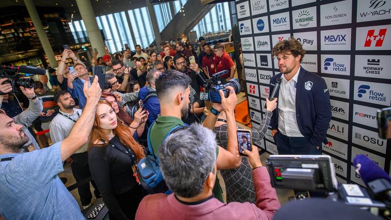 Questions have been asked of Carlsen at Norway Chess.