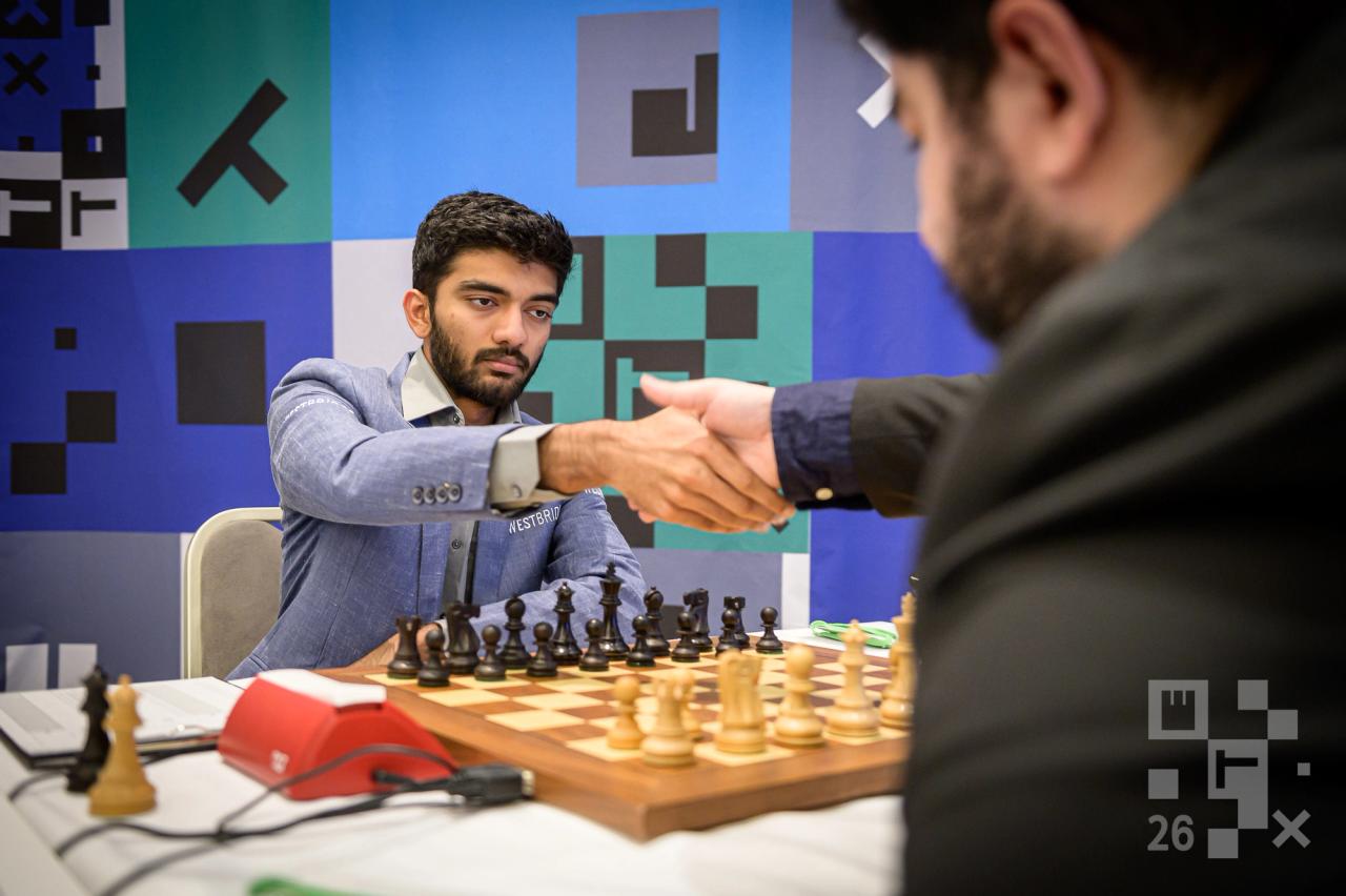 Världsmästaren GM Gukesh D accepterar remi i rond 7 av Prague Masters.