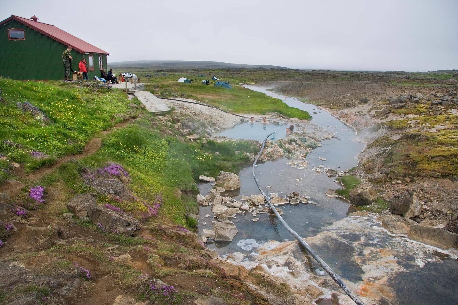 The very enjoyable hot natural pool in Hveravellir geothermal area in the center of the Icelandic highlands