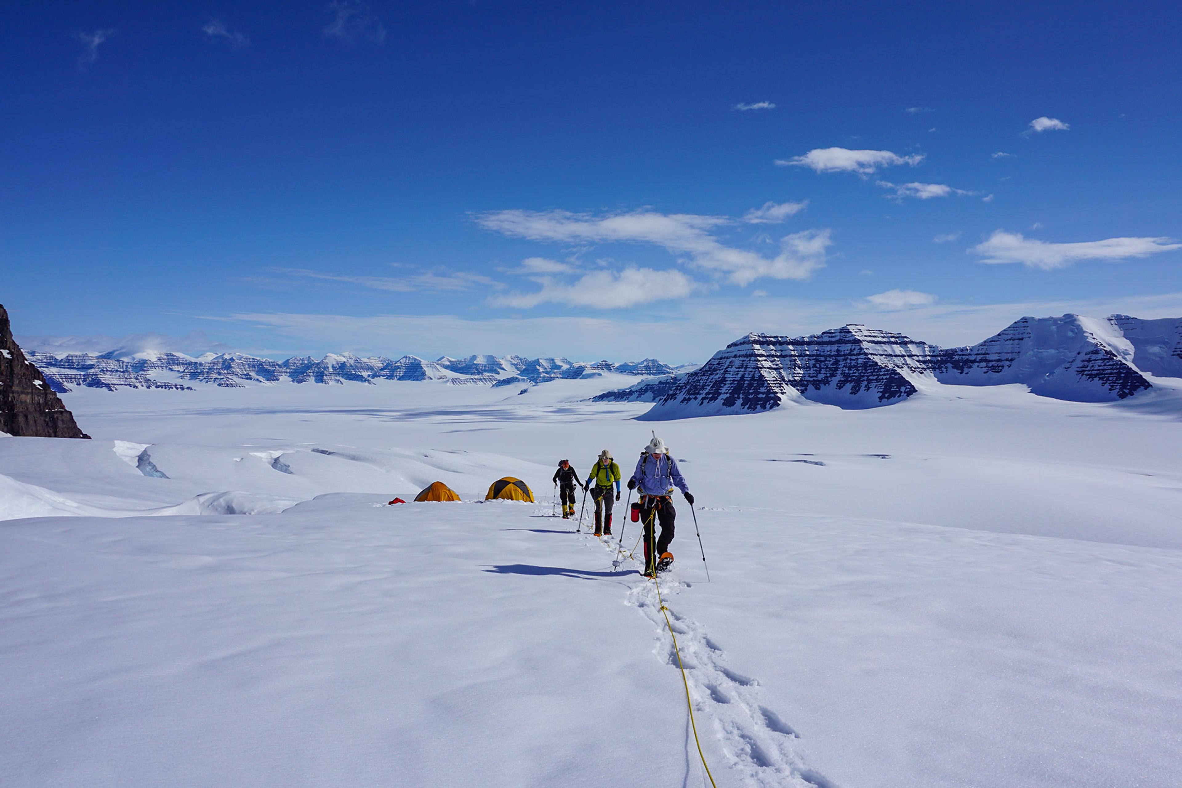 Snowshoeing on a Greenland expedition 