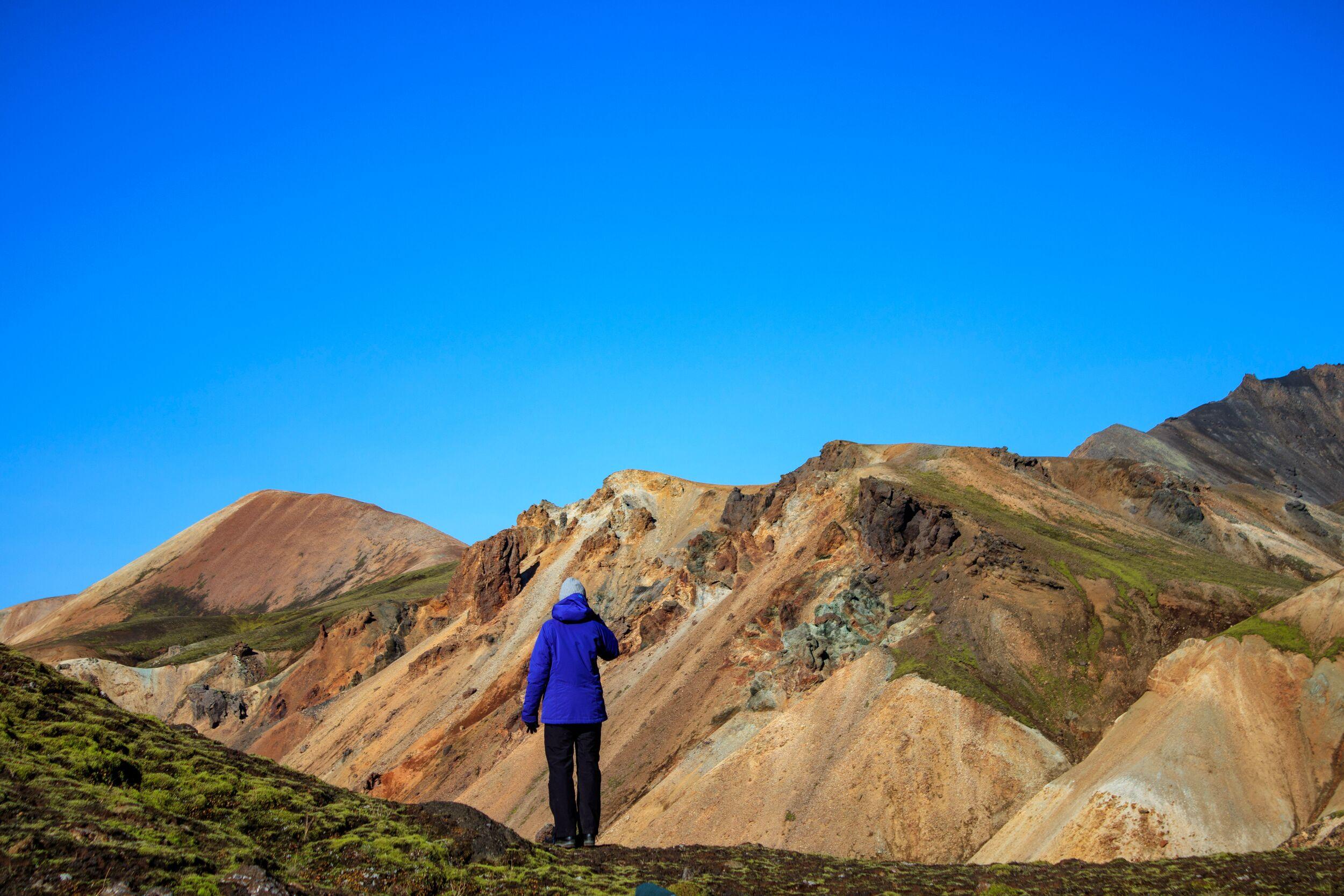 Person enjoying the view on a hike