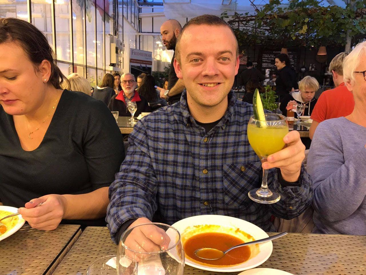 tomato soup at Friðheimar greenhouse in Iceland