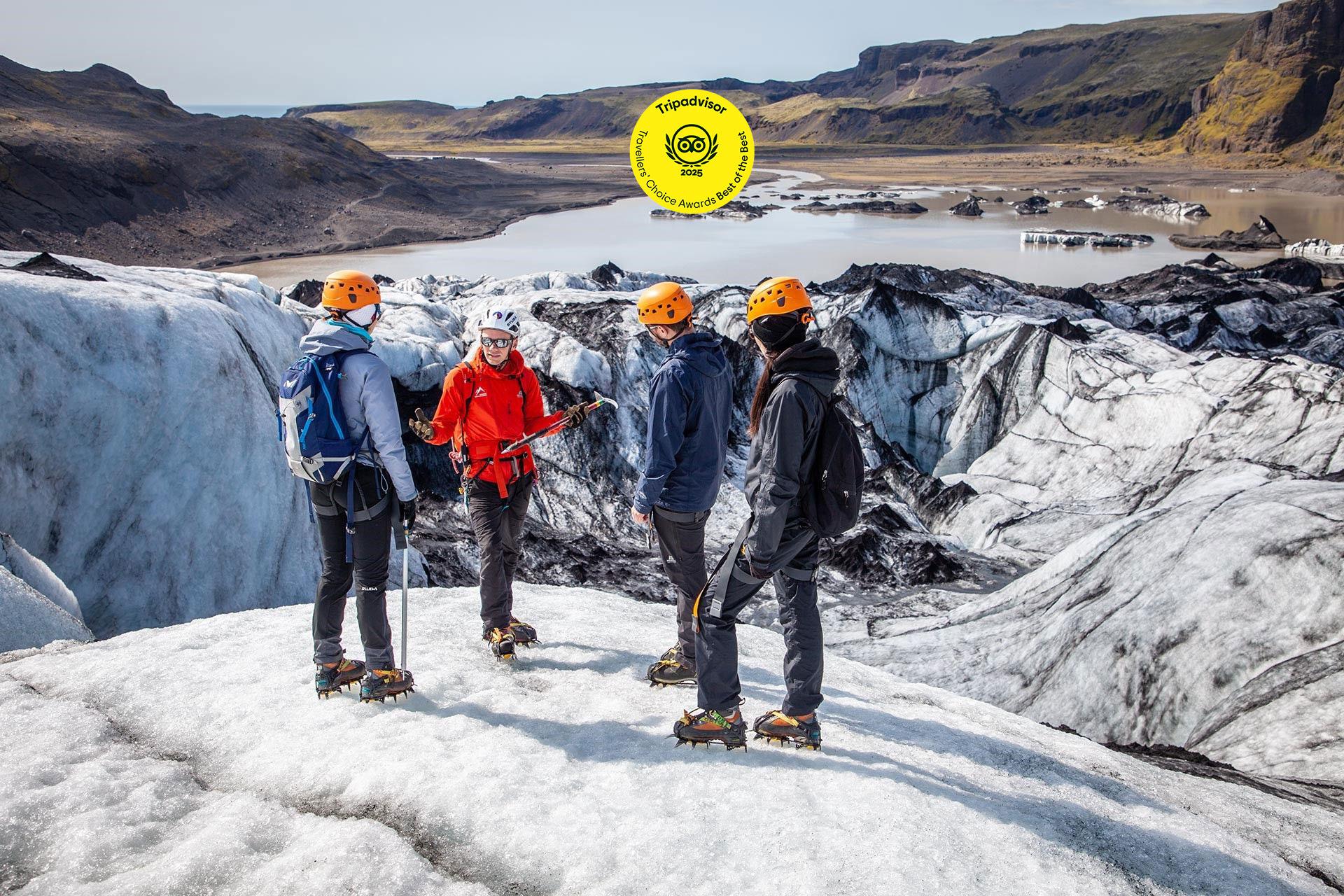The group getting ready for walking on the glacier