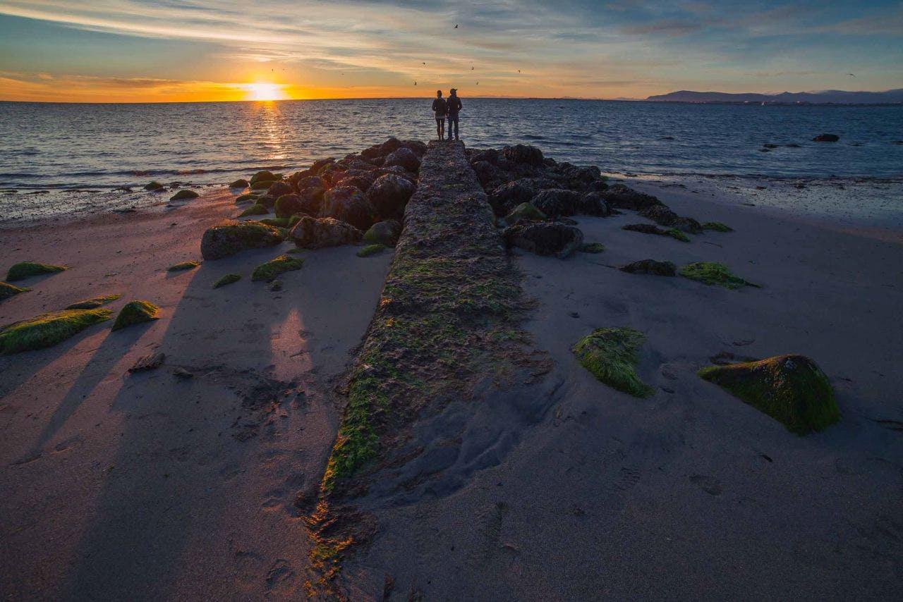 Sunset on Icelandic Beach