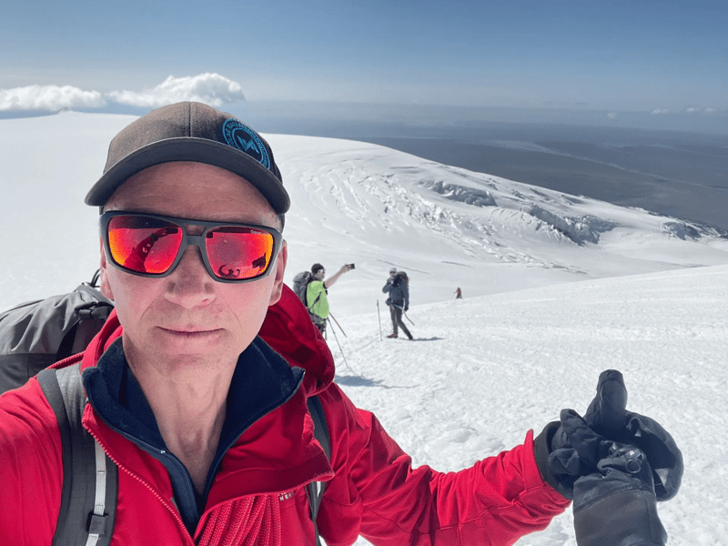 Jón Yngvi summiting Hvannadalshnúkur