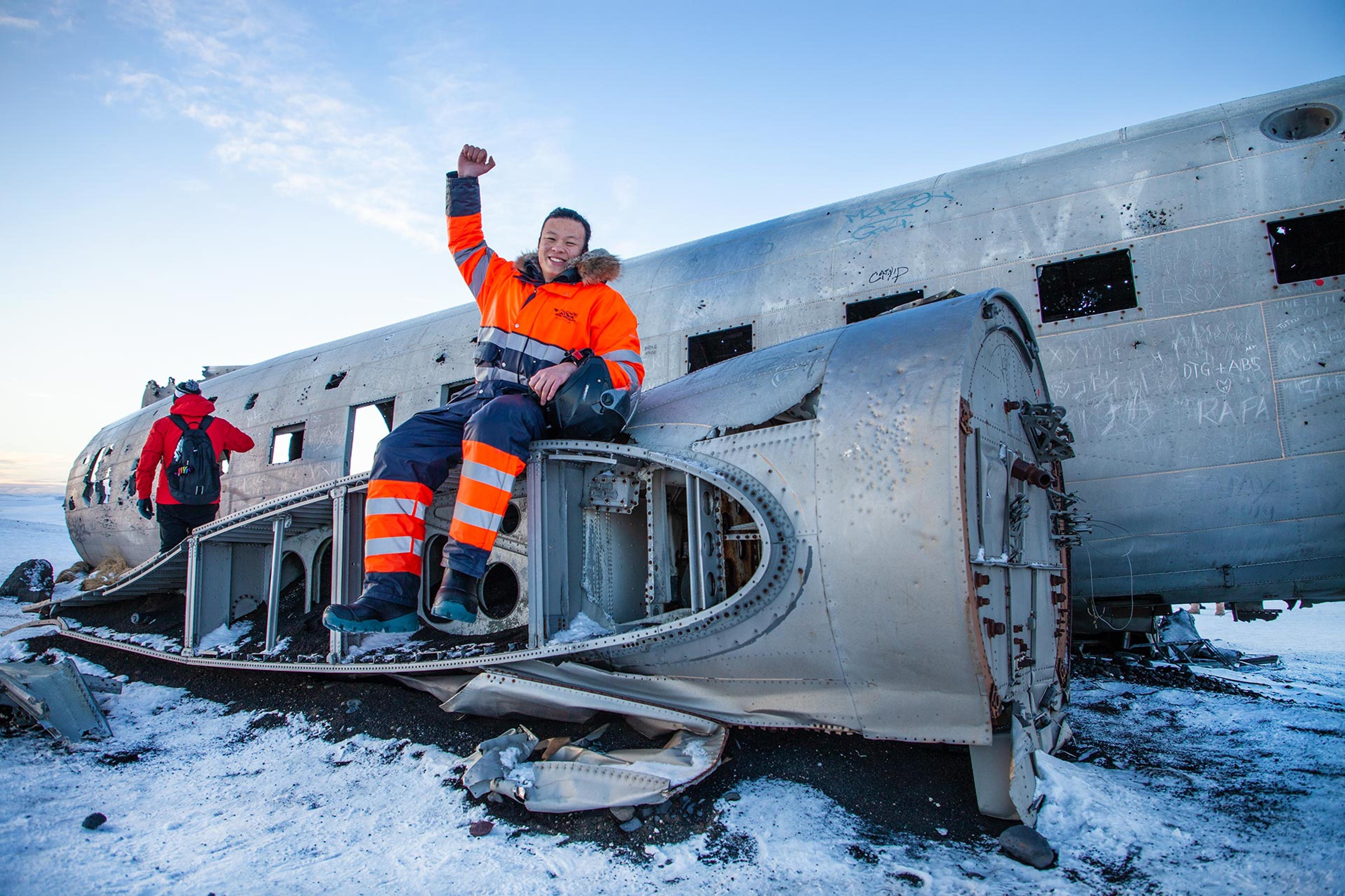 Stop by the DC3 plane wreck on Sólheimasasndur.