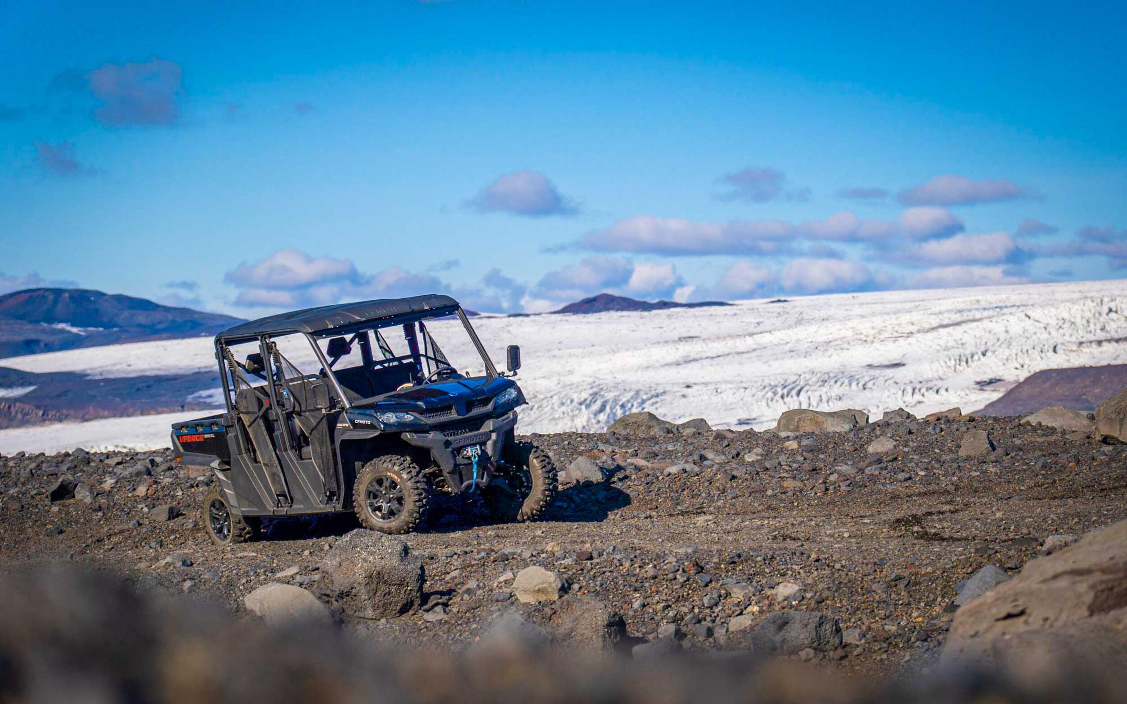 A buggy on a glacier in Iceland