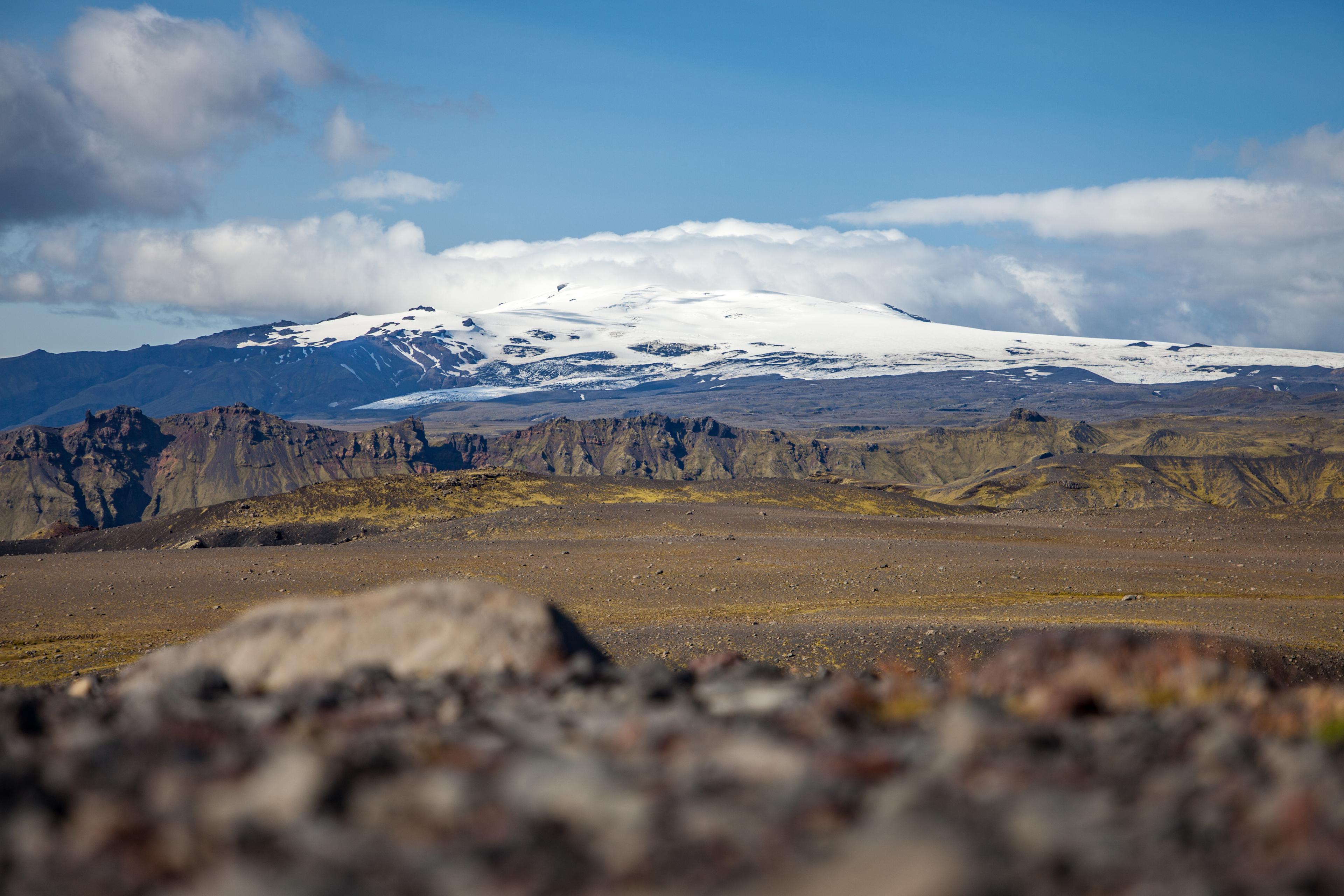 Fantastic view over Eyjafjallajökull glacier and volcano