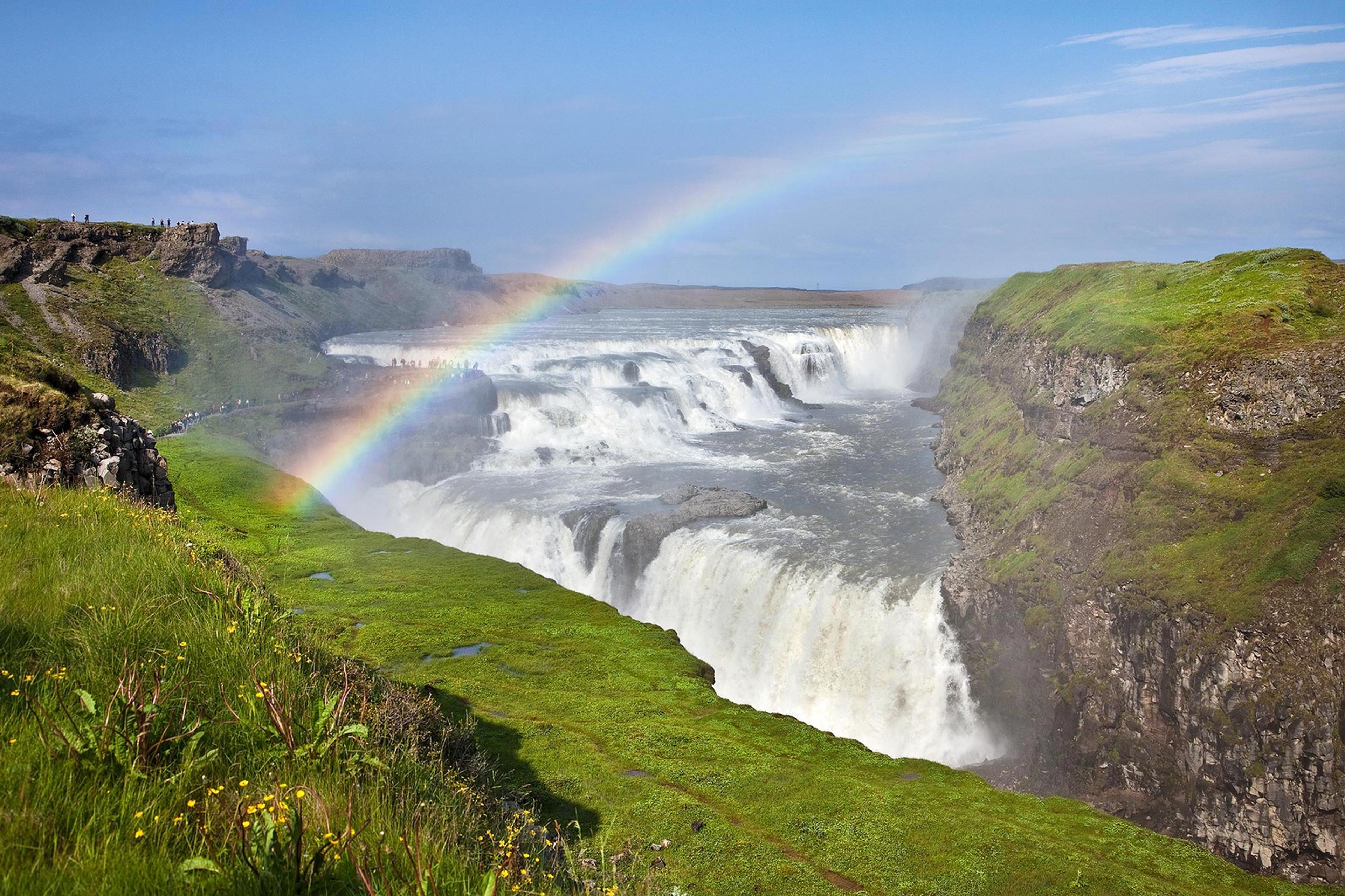 The mighty Gullfoss or golden waterfall in Iceland