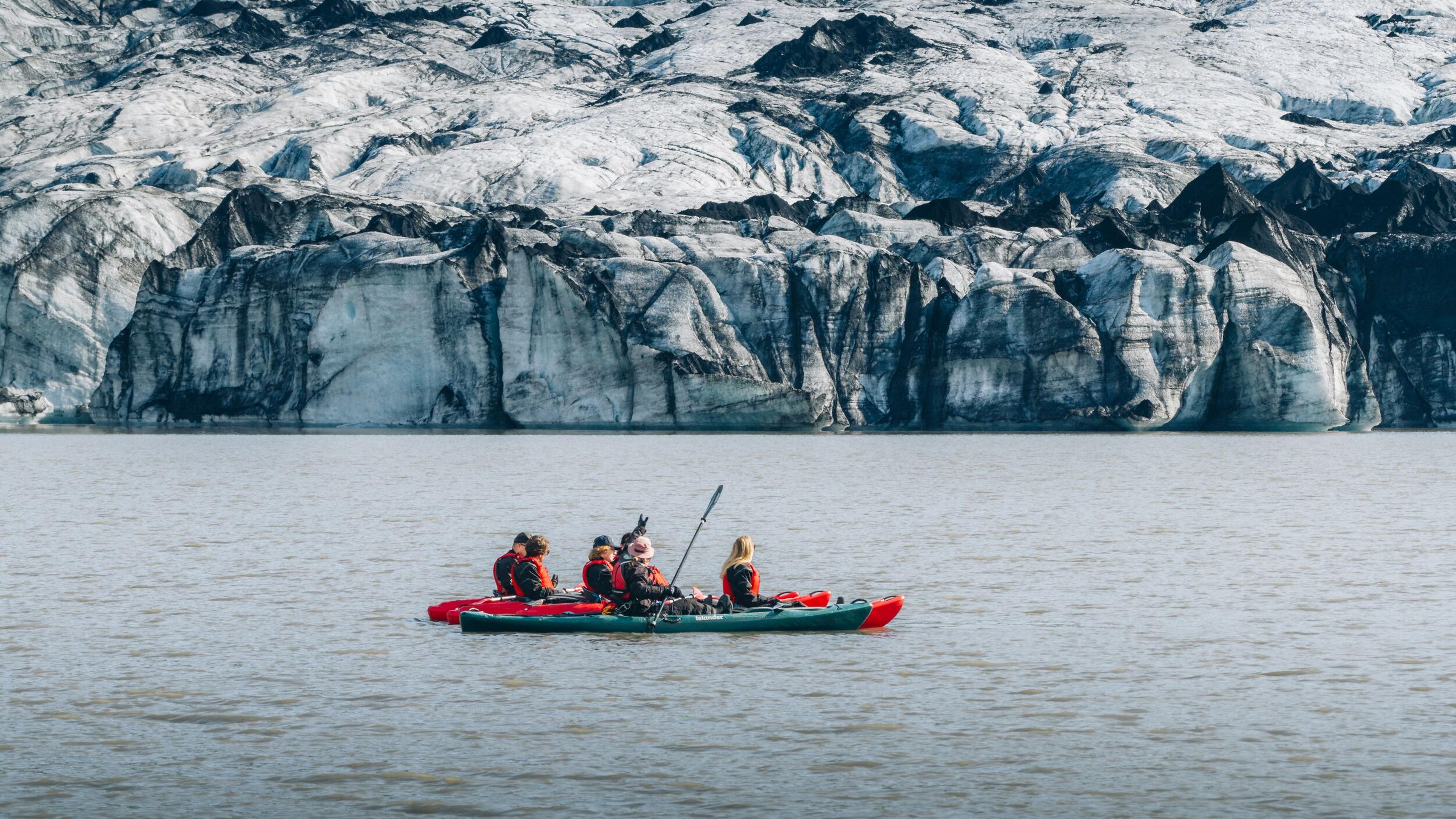 People walking on Sólheimajökull