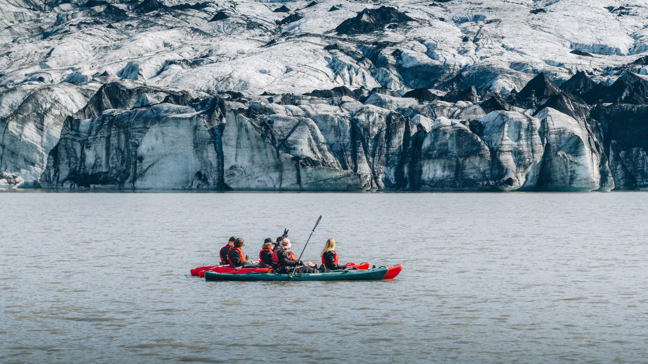 People walking on Sólheimajökull
